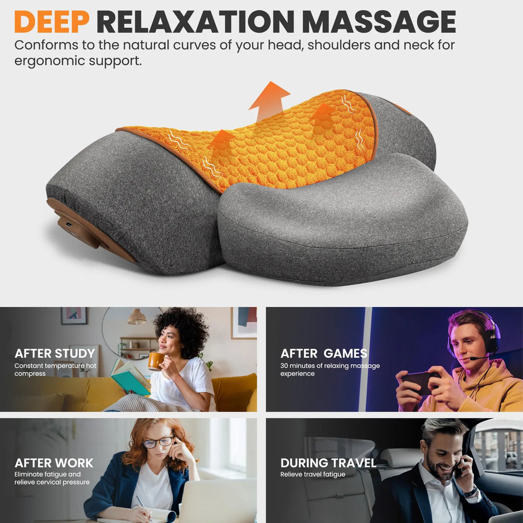 Elektrisk nakkemassager med varme i minimalistisk design