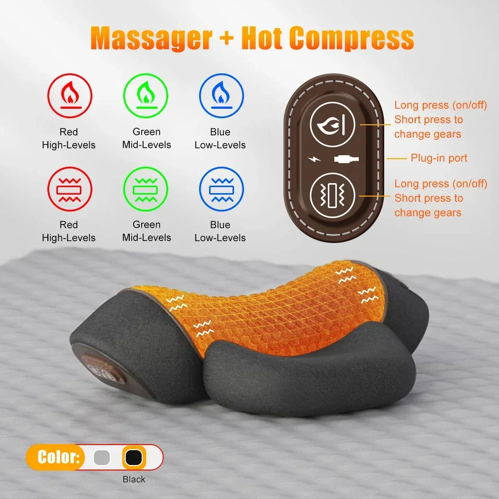 Elektrisk nakkemassager med varme i minimalistisk design