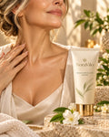 NoraVilo Neck & Décolleté Cream lifestyle packaging concept, pending final supplier confirmation