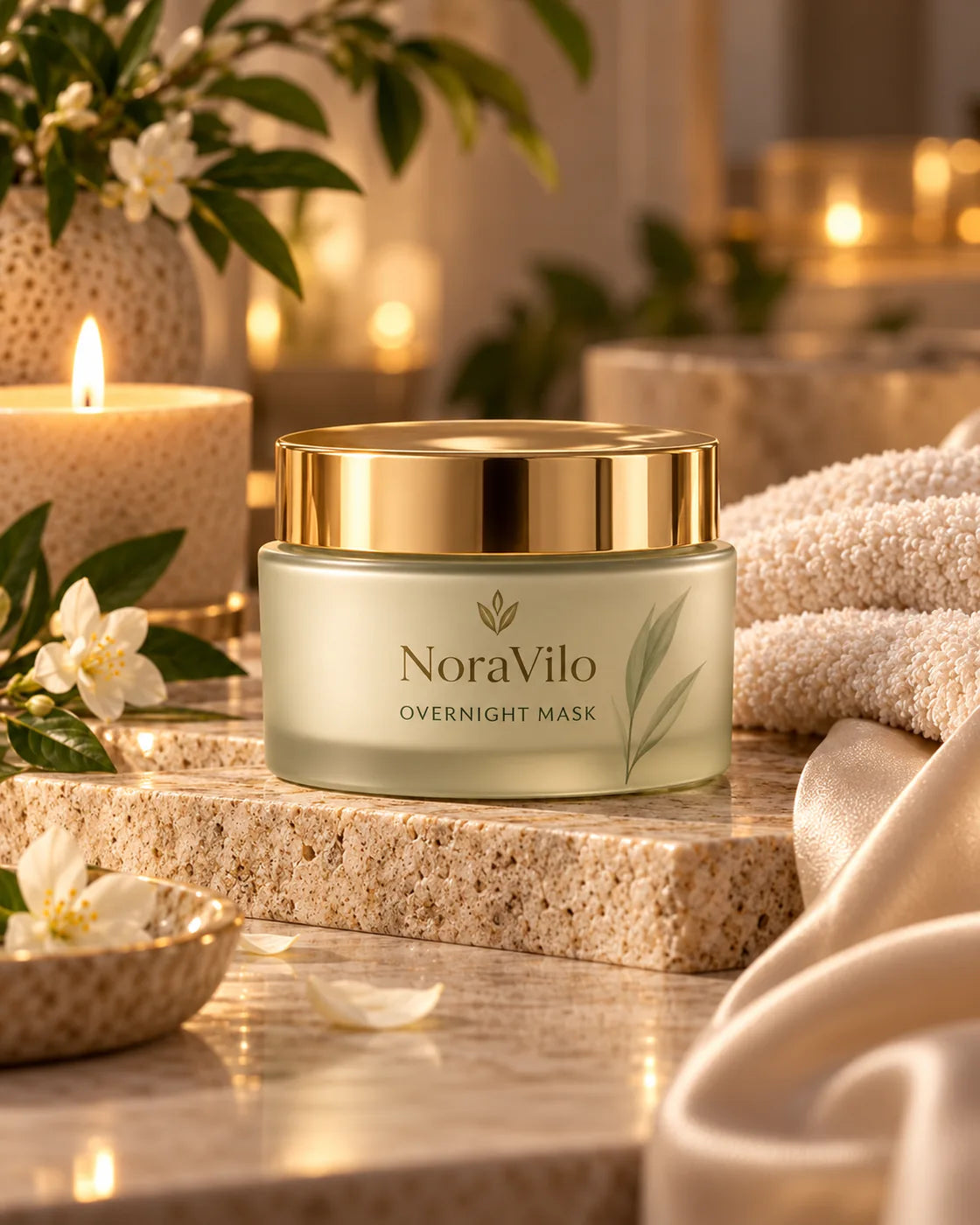 NoraVilo Overnight Mask packaging concept, not final retail product